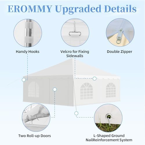 20x20 FT Outdoor Frame Party Tent with Sidewalls, Heavy Duty Weekend Canopy with Carry Bags, 350GSM PVC Large, alternate view