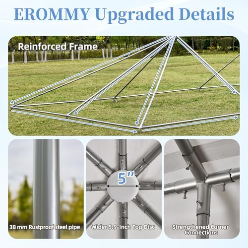 20x20 FT Outdoor Frame Party Tent with Sidewalls, Heavy Duty Weekend Canopy with Carry Bags, 350GSM PVC Large, alternate view