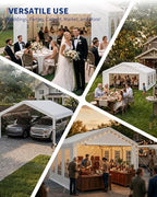 20x20 FT Outdoor Party Wedding Event Canopy Tent, Galvanized Steel Frame Shelter with Mesh Screen & Roll-Up, alternate view 5