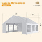 20x20 Heavy-Duty Party Tent Commercial Canopy with LED Light, Waterproof Wedding Event Tent for Outdoor, BBQ, alternate view