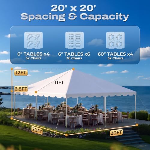 20x20 Heavy Duty West Coast Frame Party Tent, No Sides, alternate view 2