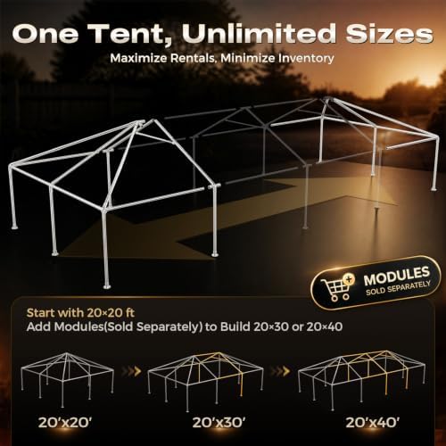 20x20 Heavy Duty West Coast Frame Party Tent, No Sides, alternate view 4