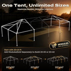 20x20 Heavy Duty West Coast Frame Party Tent, No Sides, alternate view 4