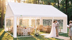 20x20 Outdoor Party Tent Heavy Duty Waterproof Canopy Shelter with 6 Sidewalls & 10 Church Windows, White Powder, alternate
