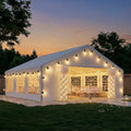 20x20 Party Tent Canopy with LED Light Waterproof Event Tent with Removable Sidewalls &Roll-up Door, Heavy-Duty