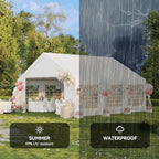 20x20 Party Tent Canopy with LED Light Waterproof Event Tent with Removable Sidewalls &Roll-up Door, Heavy-Duty, alternate