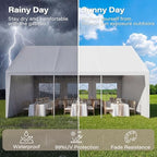 20x20 Party Tent, Heavy Duty Waterproof Canopy with Removable Sidewalls & Roll-Up Door, Large White Event, alternate view 7