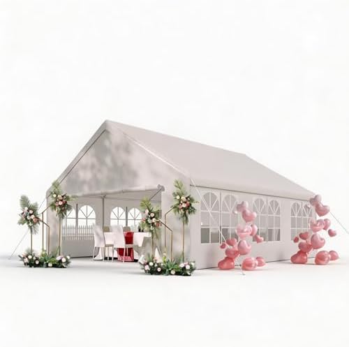 20x20 Party Tent, Heavy Duty Wedding Tent with 6 Removable Sidewalls, Waterproof Outdoor Event Shelter, Large