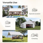 20x20 Party Tent, Reinforced Galvanized Steel Pipe Waterproof Canopy with Sidewalls & Roll-Up Door, Event, alternate view 7