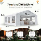 20x20ft Heavy Duty Party Tent with Storage Bags in 20x20ft, alternate view 2