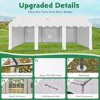 20X20FT Party Tent, White Outdoor Wedding Canopy with Removable Sidewalls and Church Windows, Heavy Duty, alternate view 4