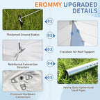 20x20FT Pole Party Tent, Heavy Duty PVC Outdoor Event Canopy with Reinforced Galvanized Steel Frame, White, alternate view 4