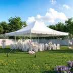 20x20FT Pole Party Tent, Heavy Duty PVC Outdoor Event Canopy with Reinforced Galvanized Steel Frame, White, alternate view 6