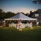 20x20FT Pole Party Tent, Heavy Duty PVC Outdoor Event Canopy with Reinforced Galvanized Steel Frame, White, alternate view 7