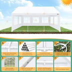20x21 Party Tent Heavy Duty, 20x20 Tent with 4 Removable Sidewalls & 4 Built-in Sandbags, Commercial Wedding, alternate view