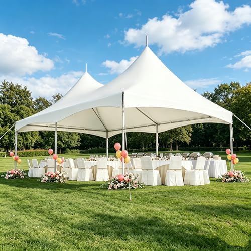 20x30 FT High Peak Party Tent, Heavy Duty Commercial Event Canopy with 350GSM Waterproof PVC Top & Galvanized