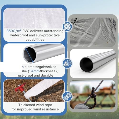 20x30 FT High Peak Party Tent, Heavy Duty Commercial Event Canopy with 350GSM Waterproof PVC Top & Galvanized, alternate view