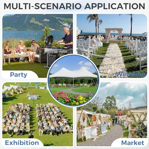 20x30 FT High Peak Party Tent, Heavy Duty Commercial Event Canopy with 350GSM Waterproof PVC Top & Galvanized, alternate view