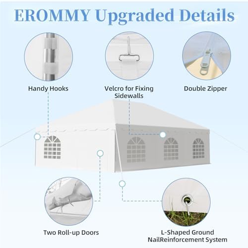 20x30 FT Outdoor Frame Party Tent with Sidewalls, Heavy Duty Weekend Canopy with Carry Bags, 350GSM PVC Large, alternate view