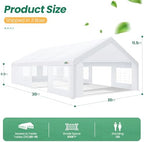 20x30 FT Party Tent Heavy Duty, Large Outdoor Event Tents for Parties with 8 Sidewalls & Built-in Sandbags, alternate view 2