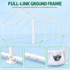 20x30 Outdoor Party Tent Heavy Duty Waterproof Canopy Shelter with 8 Sidewalls & 12 Church Windows, White Powder, alternate