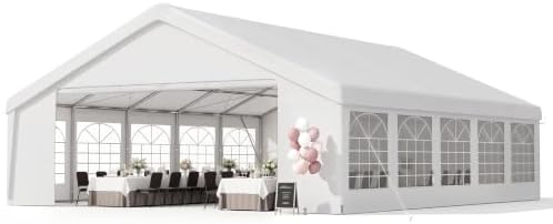 20x30 Party Tent Heavy-Duty Commercial Canopy with Removable Sidewalls, Waterproof Wedding Event Tent for