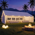 20x30 Party Tent, Heavy Duty Waterproof Canopy with Removable Sidewalls & Roll-Up Door, Large White Event
