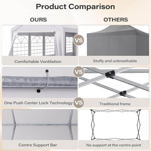 20x30 Party Tent with 100ft Lights, Heavy Duty Waterproof Canopy with Removable Sidewalls & Roll-Up Door, Large, alternate