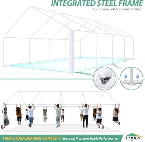 20x30FT Party Tent Heavy Duty Waterproof Outdoor Gazebo White Event Shelter Wedding Canopy for Parties BBQ, alternate view 4