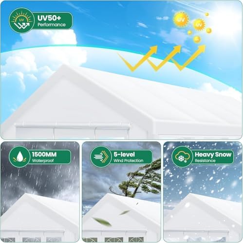 20x30FT Party Tent Heavy Duty Waterproof Outdoor Gazebo White Event Shelter Wedding Canopy for Parties BBQ, alternate view 6