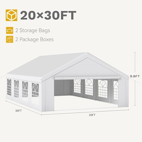 20x30ft Party Tent Outdoor Heavy Duty Wedding Event Shelters in 20x30ft, alternate view 3