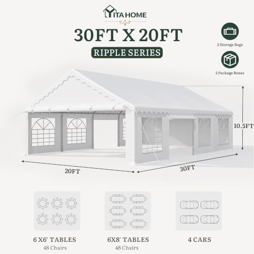20x30FT Party Tent Ripple Series carpa para Fiestas in 20x30FT, alternate view 2
