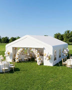 20x33 FT Outdoor Party Wedding Event Canopy Tent, Galvanized Steel Frame Shelter with Mesh Screen & Roll-Up