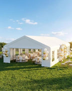 20x40 FT Outdoor Party Wedding Event Canopy Tent, Galvanized Steel Frame Shelter with Mesh Screen & Roll-Up