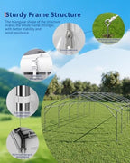 20x40 FT Outdoor Party Wedding Event Canopy Tent, Galvanized Steel Frame Shelter with Mesh Screen & Roll-Up, alternate view 3