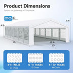 20x40 Heavy Duty Party Tent Outdoor Canopy with Storage Bags, alternate view 2