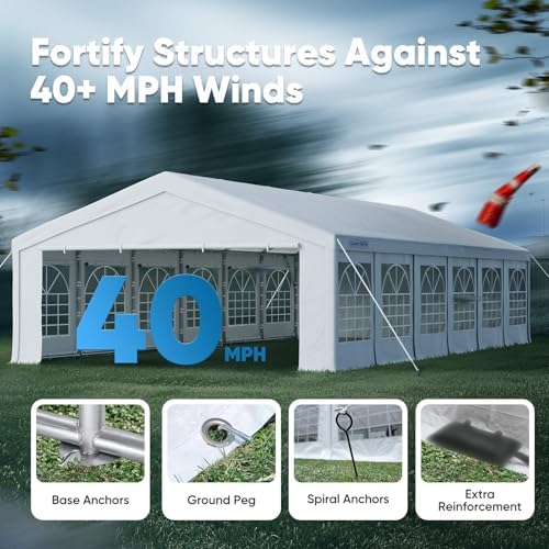 20x40 Heavy Duty Party Tent Outdoor Canopy with Storage Bags, alternate view 6
