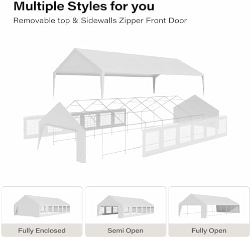 20x40 Party Tent, Reinforced Galvanized Steel Pipe Waterproof Canopy with Sidewalls & Roll-Up Door, Shelter for, alternate