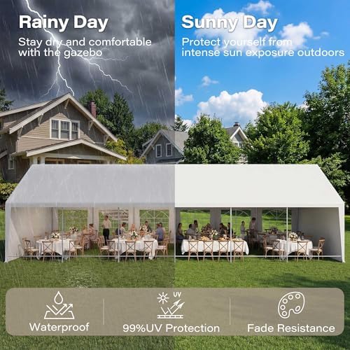 20x40 Party Tent, Reinforced Galvanized Steel Pipe Waterproof Canopy with Sidewalls & Roll-Up Door, Shelter for, alternate