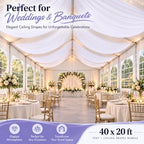 20x40 Party Tent with 4 Panels 5x40 Ceiling Curtain Weddings Events, alternate view 5