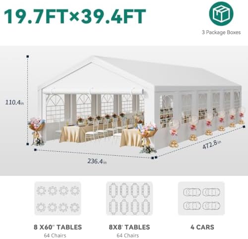 20x40FT Party Tent Heavy Duty Wedding Tent in 20x40FT, alternate view 2