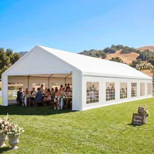 20x40ft Party Tent Heavy Duty with Removable Sidewalls White in 20x40ft