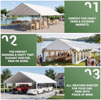 20x40ft Party Tent Heavy Duty with Removable Sidewalls White in 20x40ft, alternate view 5