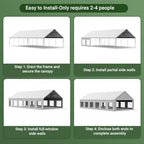 20x40ft Party Tent Heavy Duty with Removable Sidewalls White in 20x40ft, alternate view 7