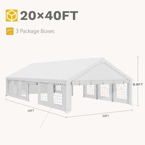 20x40ft Party Tent Outdoor Heavy Duty Wedding Event Shelters in 20x40ft, alternate view 3