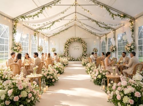 20x50 Heavy Duty Party Tent Waterproof, 14 Church Windows with Sidewalls, Built-in Sandbag, Large Outdoor Canopy, alternate