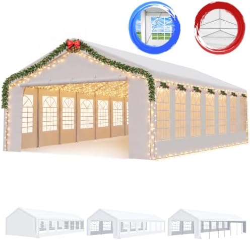 20x50 Heavy Duty Party Tent Waterproof, 14 Church Windows with Sidewalls, Built-in Sandbag, Large Outdoor Canopy, alternate