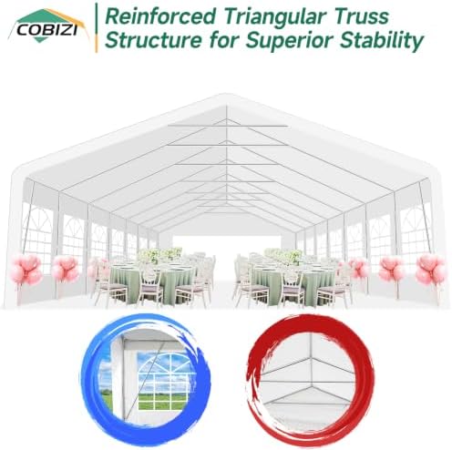20x50 Heavy Duty Party Tent Waterproof, 14 Church Windows with Sidewalls, Built-in Sandbag, Large Outdoor Canopy, alternate