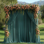 20x7ft Wrinkle Free Hunter Green Backdrop Curtain for Parties Soft Fabric Drapes Wedding Dark Green Curtain, alternate view 4