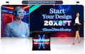 20x8 FT Tension Fabric Backdrop Display with Header HD Printed Portable Trade Show Booth Reusable Step and
